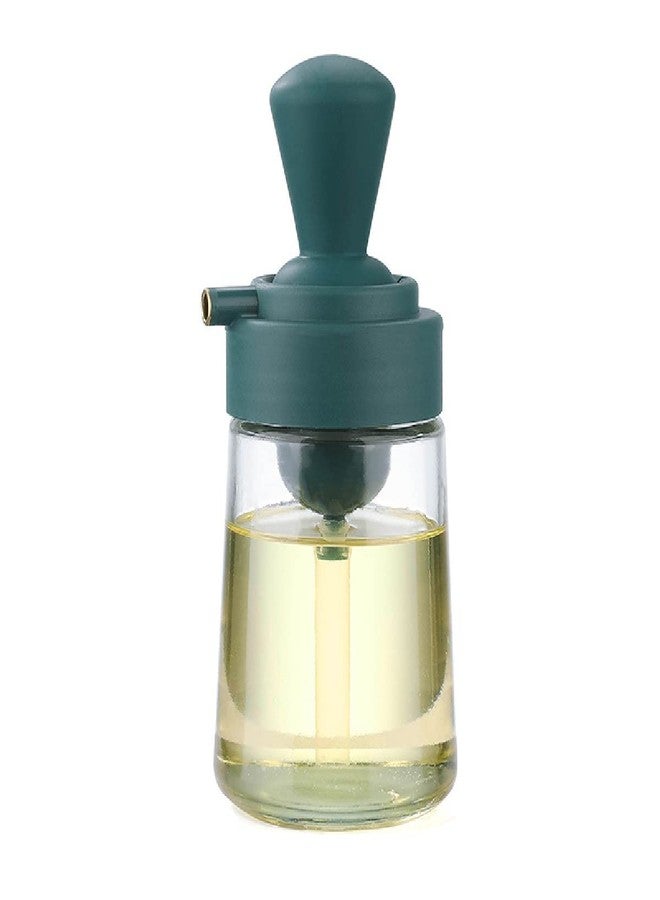 we3 Glass Kitchen Olive Oil Bottle With Silicone Brush New 2-In-1 Silicone Dropper Oil Dispenser Bottle For Kitchen Cooking Frying Bbq Pancake Baking Air Fryer_ Green_1Pcs, 350 Ml - Image 1
